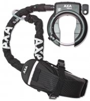 AXA Rahmenschloss-Set Defender mit RL 100 Einsteckkette & Outdoor-Tasche